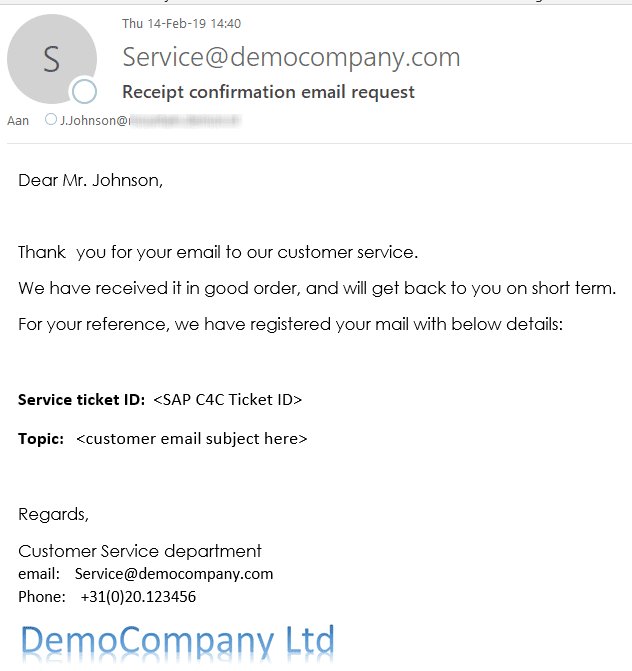 Example response mail