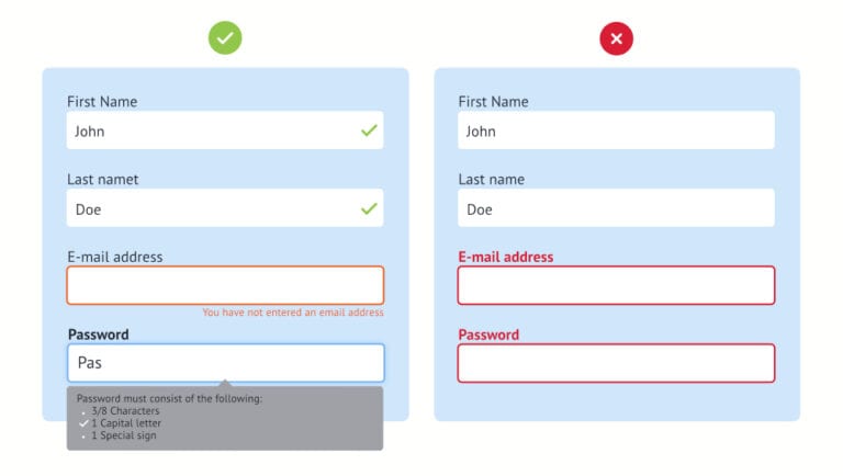 conversion your web form - Be kind to your customer