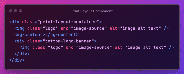 print layout component